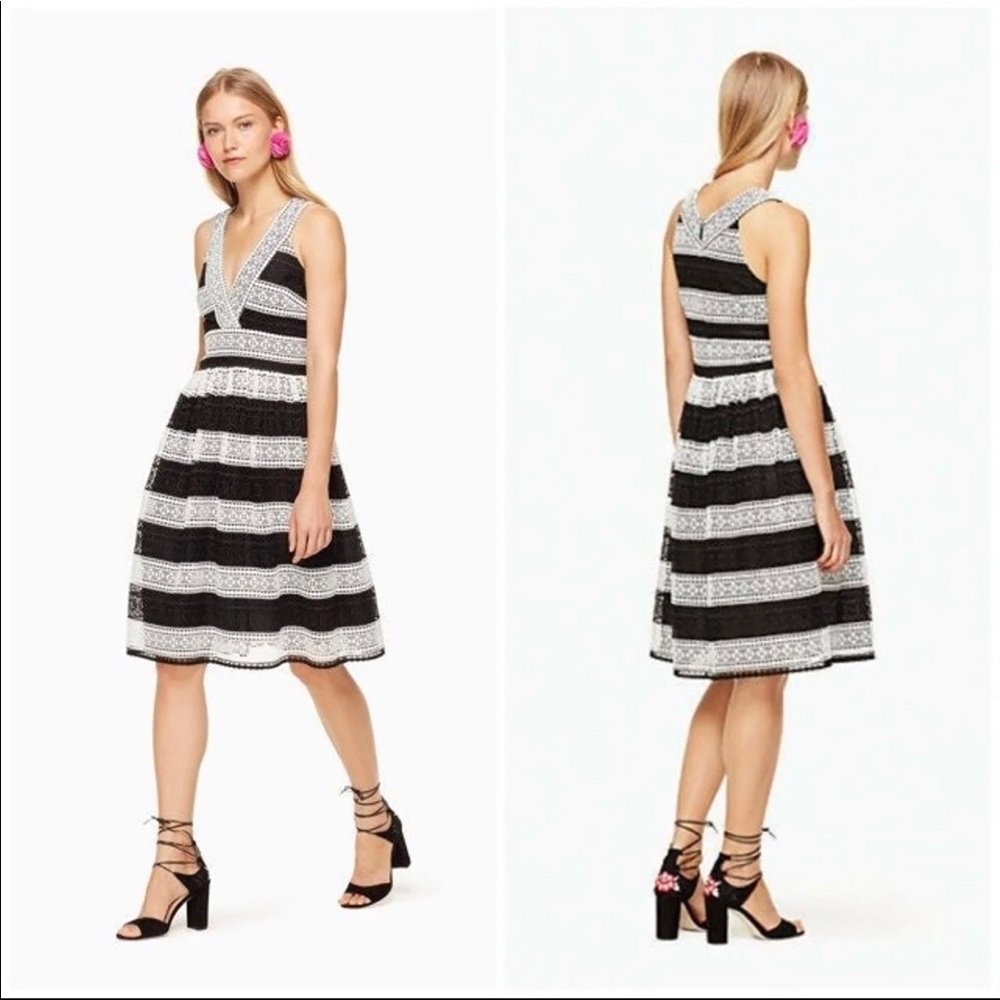 💼 Kate Spade Color Block Fit and Flare Lace Dress